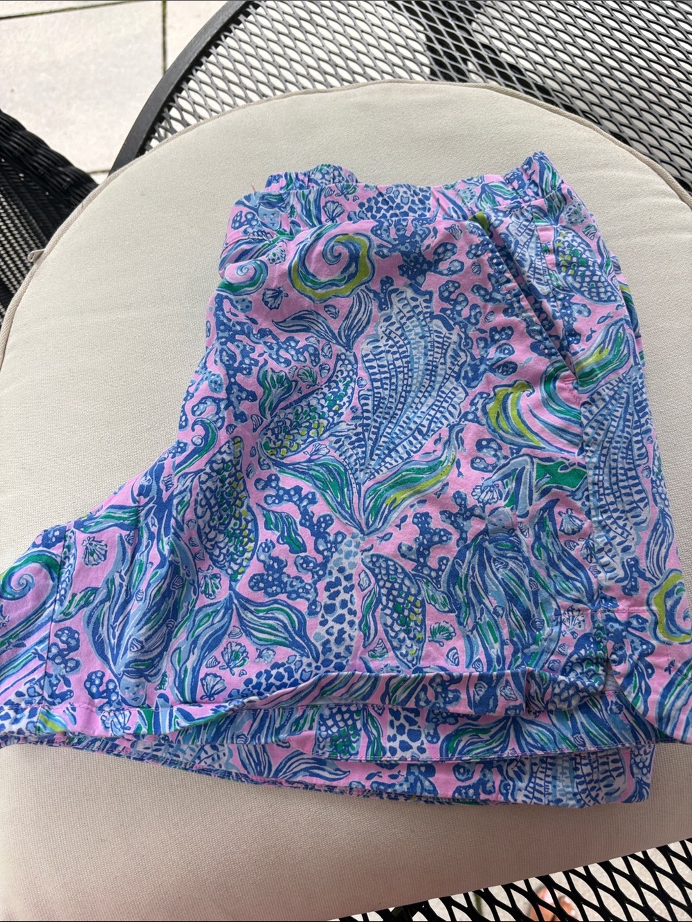 Lilly Pulitzer Pink Tropical Print Shorts with Blue & Green Accents